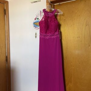 Magenta Mayqueen couture bridesmaid dress